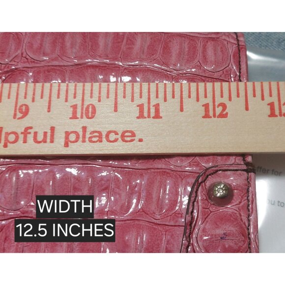 Jessica Simpson Fushia Pink Faux Crocodile-Embossed Pacha Envelope Clutch - Picture 7 of 8